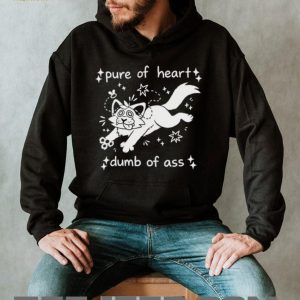 Pure Of Heart Dumb Of Ass Funny Cartoon Cat Graphic T Shirt