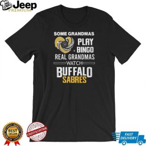 Real Grandmas Watch Buffalo Sabres Hockey Sparkle Heart Sports Fan T Shirt