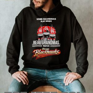 Real Grandmas Watch Chicago Blackhawks Hockey T Shirt Bedard Fan Gift
