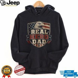 Real Hero Dad T Shirt American Flag Eagle Shield Patriotic Men's T Shirt