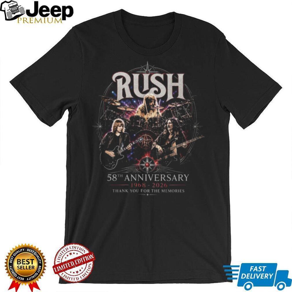 Rush Band 58th Anniversary 1968 2026 Thank You For The Memories T Shirt Rush Band 58th Anniversary 1968 2026 Thank You For The Memories T Shirt