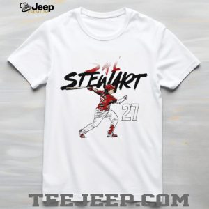 Sal Stewart Cincinnati Baseball Number 27 Action Graphic T Shirt