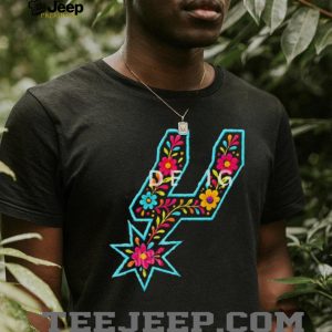 San Antonio Basketball Floral Spur Logo Graphic T Shirt