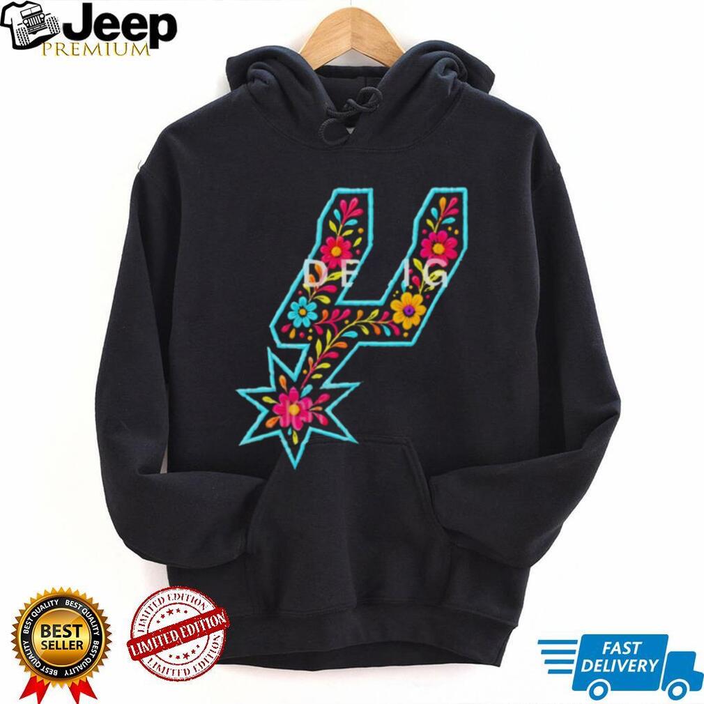San Antonio Basketball Floral Spur Logo Graphic T Shirt San Antonio Basketball Floral Spur Logo Graphic T Shirt