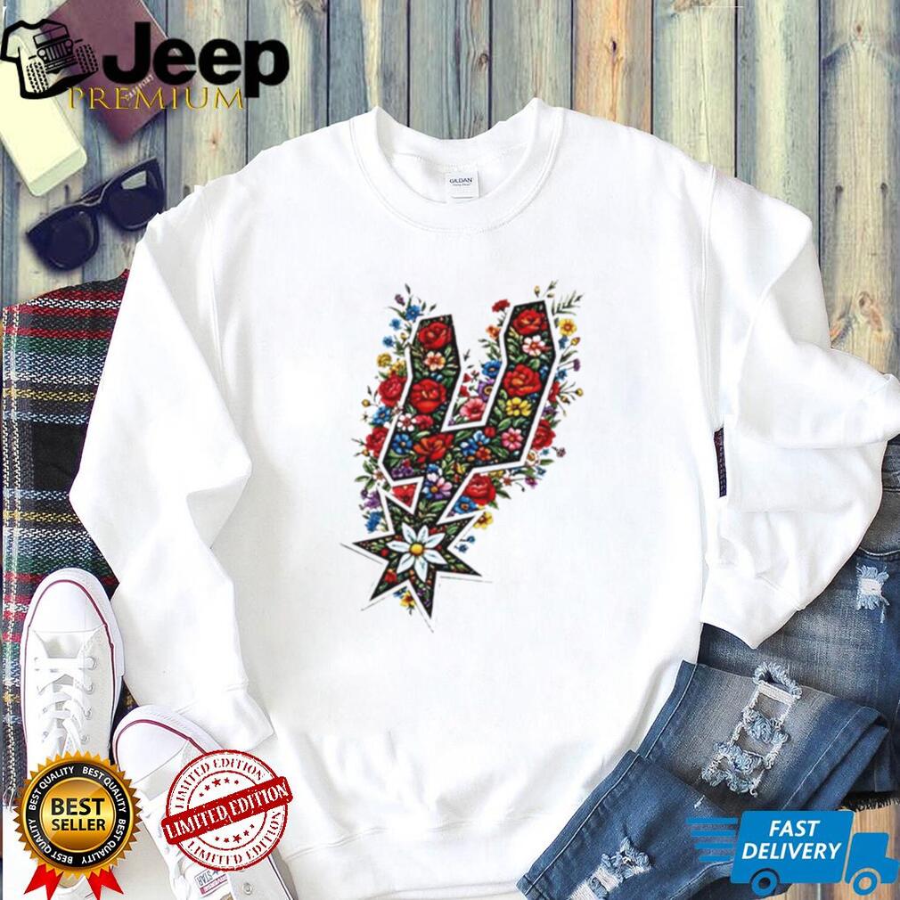 San Antonio Basketball Floral Spurs Star Logo T Shirt San Antonio Basketball Floral Spurs Star Logo T Shirt