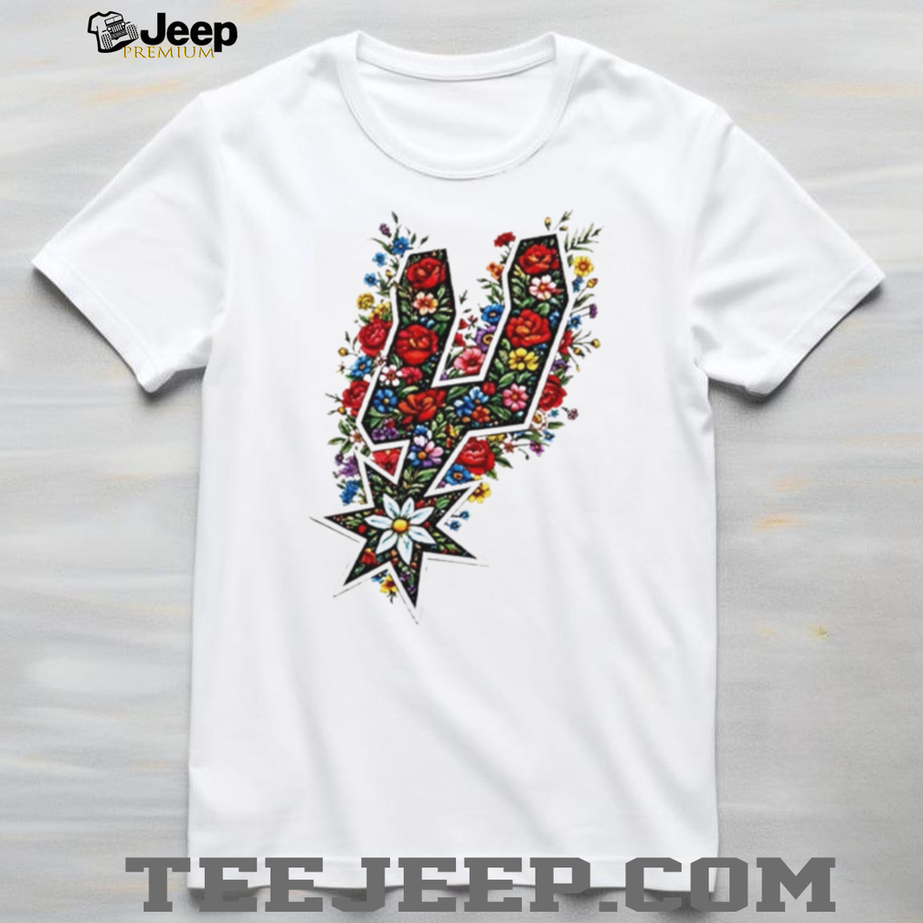 San Antonio Basketball Floral Spurs Star Logo T Shirt San Antonio Basketball Floral Spurs Star Logo T Shirt