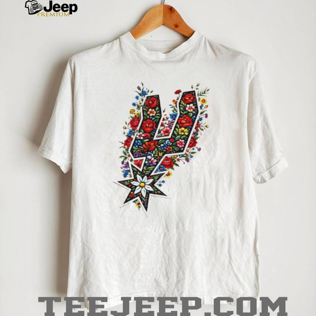 San Antonio Basketball Floral Spurs Star Logo T Shirt San Antonio Basketball Floral Spurs Star Logo T Shirt