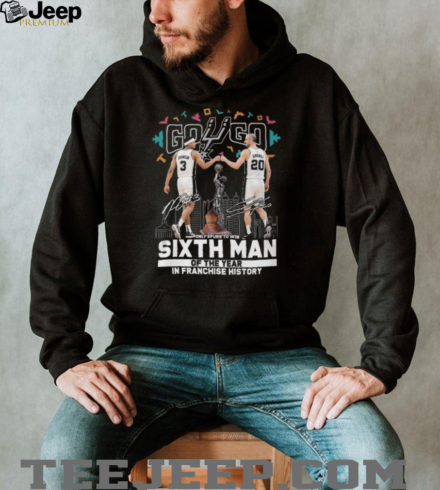 San Antonio Spurs Keldon Johnson Manu Ginobili Sixth Man Of The Year T Shirt San Antonio Spurs Keldon Johnson Manu Ginobili Sixth Man Of The Year T Shirt