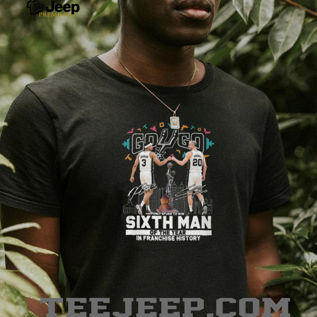 San Antonio Spurs Keldon Johnson Manu Ginobili Sixth Man Of The Year T Shirt San Antonio Spurs Keldon Johnson Manu Ginobili Sixth Man Of The Year T Shirt