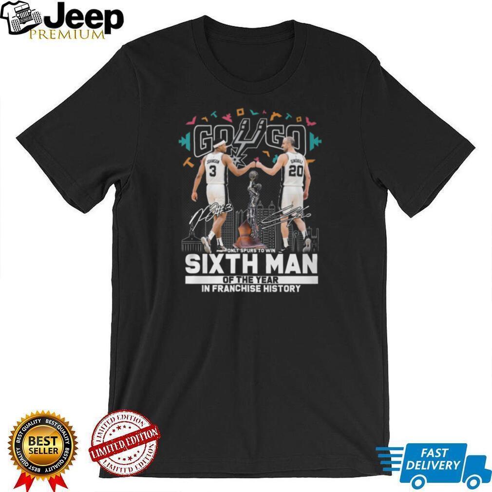 San Antonio Spurs Keldon Johnson Manu Ginobili Sixth Man Of The Year T Shirt San Antonio Spurs Keldon Johnson Manu Ginobili Sixth Man Of The Year T Shirt