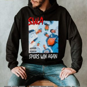 San Antonio Spurs Win Again SWA Retro Rap Album Cover T Shirt