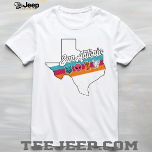 San Antonio Texas Map Retro Stripe Alien T Shirt
