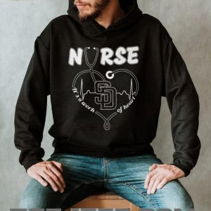 San Diego Baseball Nurse T Shirt It's a Work of Heart Stethoscope T Shirt