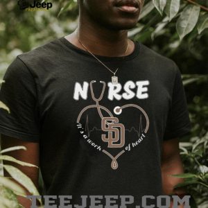 San Diego Padres Nurse Heartbeat Work Of Heart Medical T Shirt