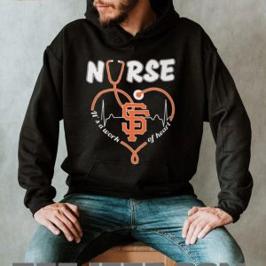 San Francisco Baseball Nurse T Shirt Heartbeat Stethoscope Nursing T Shirt