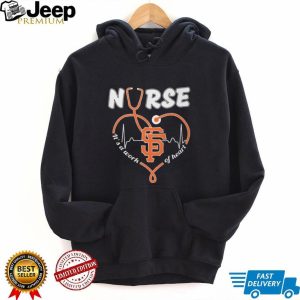 San Francisco Baseball Nurse T Shirt Heartbeat Stethoscope Nursing T Shirt