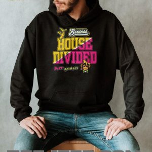 Savannah Bananas Vs Party Animals House Divided Baseball Monkey Mascot Logo T Shirt