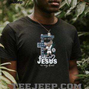 Seattle Mariners MLB Moose Mascot Jesus In My Heart Religious Baseball T Shirt