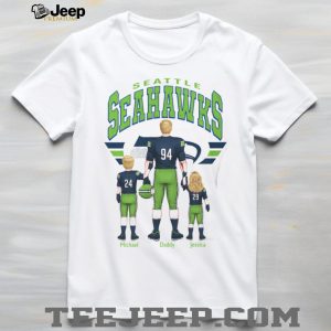 Seattle Seahawks Personalized Dad and Kids Football Fan T Shirt