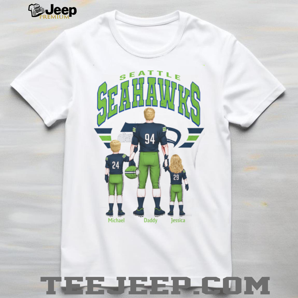 Seattle Seahawks Personalized Dad and Kids Football Fan T Shirt Seattle Seahawks Personalized Dad and Kids Football Fan T Shirt