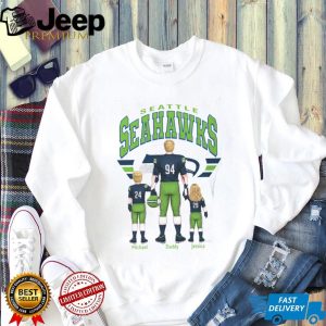 Seattle Seahawks Personalized Dad and Kids Football Fan T Shirt