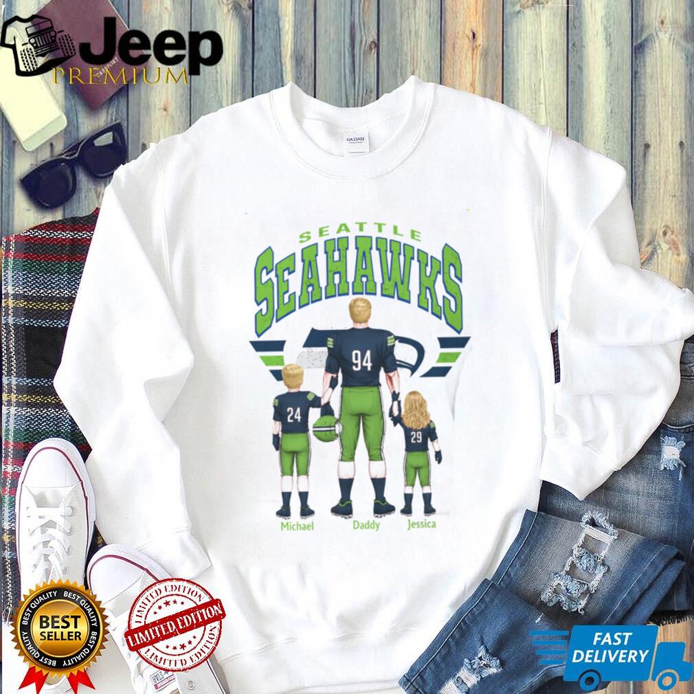 Seattle Seahawks Personalized Dad and Kids Football Fan T Shirt Seattle Seahawks Personalized Dad and Kids Football Fan T Shirt