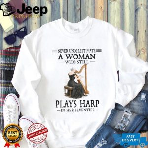 Seventy Year Old Harp Player Woman Musician T Shirt