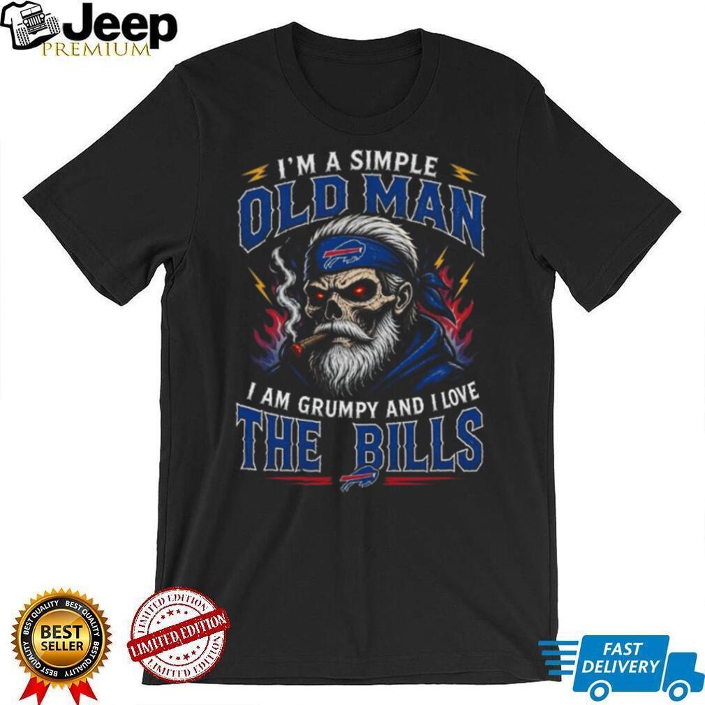 Simple Old Man Grumpy Buffalo Bills Fan Skull Smoking Cigar T Shirt Simple Old Man Grumpy Buffalo Bills Fan Skull Smoking Cigar T Shirt