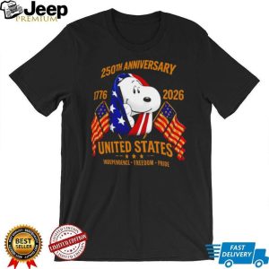 Snoopy American Flag 250th Anniversary Independence Day T Shirt