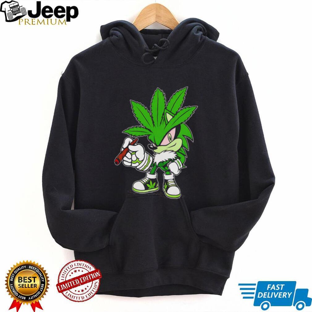 Sonic Weed Leaf Mascot Smoking High 420 Stoner Graphic T Shirt Sonic Weed Leaf Mascot Smoking High 420 Stoner Graphic T Shirt