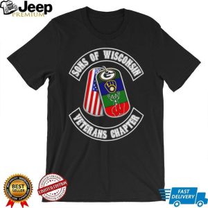 Sons Of Wisconsin Veterans Chapter USA Flag Dog Tags T Shirt