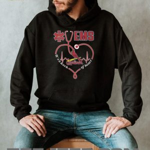 St Louis Cardinals Baseball EMS Emergency Medical Services Heart Stethoscope Paramedic T Shirt