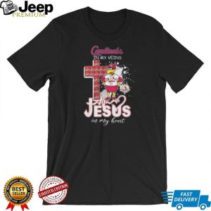 St Louis Cardinals In My Veins Jesus In My Heart Mascot T Shirt