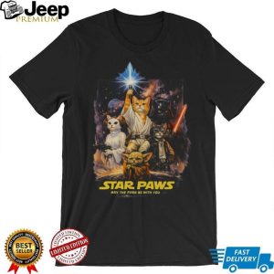 Star Paws May The Purr Be With You Sci Fi Cat Movie Parody T Shirt