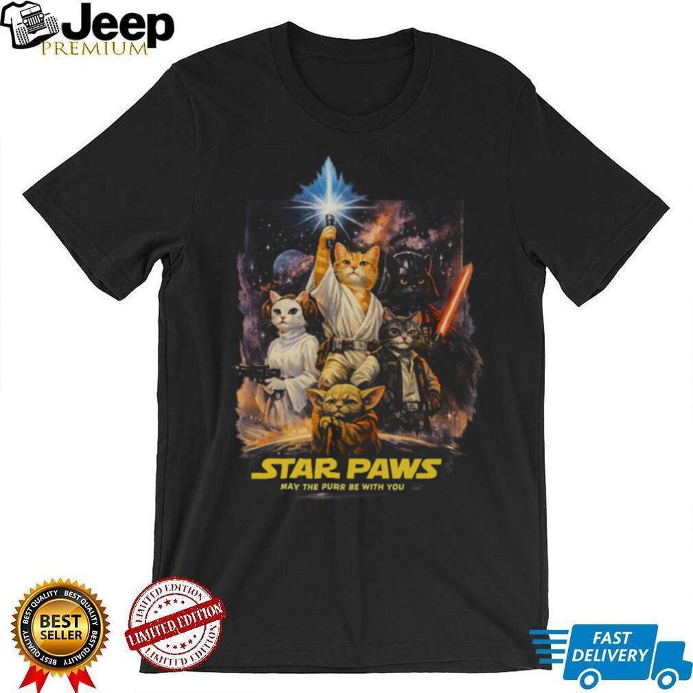Star Paws May The Purr Be With You Sci Fi Cat Movie Parody T Shirt Star Paws May The Purr Be With You Sci Fi Cat Movie Parody T Shirt