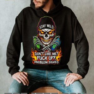 Stay Wild Skull Spray Paint Problem Solved Edgy Graphic T Shirt