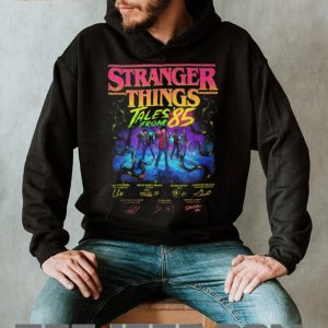 Stranger Things Tales From 85 Retro Neon Cast Signatures T Shirt