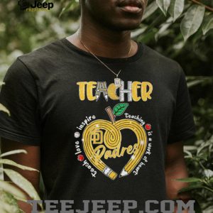 Teacher San Diego Padres Baseball Work of Heart Pencil Apple Glitter T Shirt