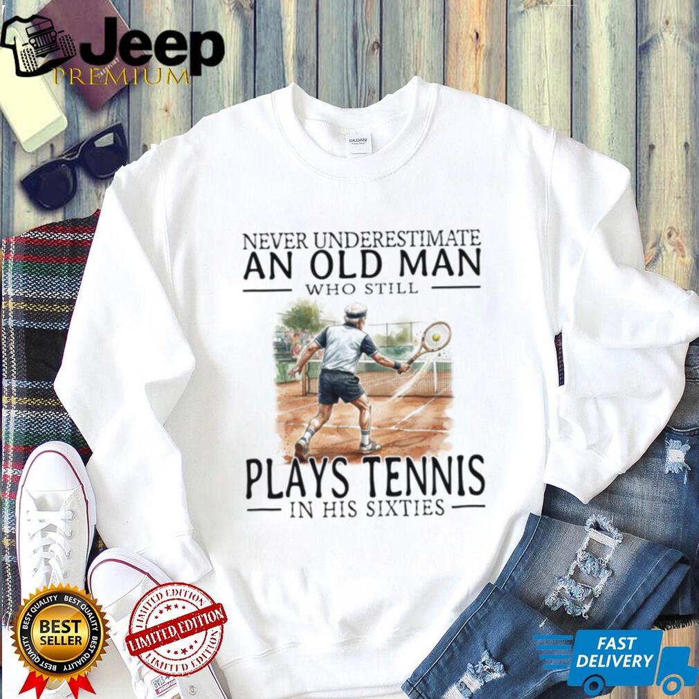 Tennis Player Old Man in His Sixties Sports Graphic T Shirt Tennis Player Old Man in His Sixties Sports Graphic T Shirt