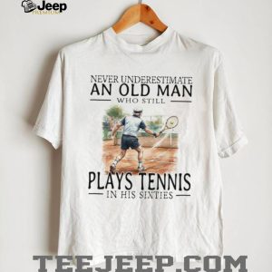 Tennis Player Old Man in His Sixties Sports Graphic T Shirt