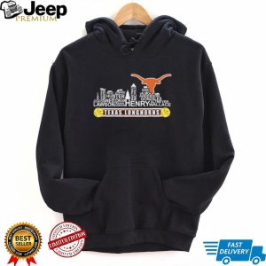 Texas Longhorns Skyline City Word Art Softball T Shirt