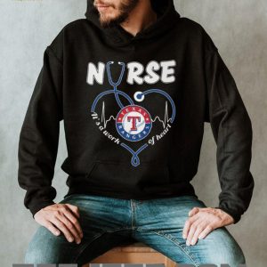 Texas Rangers Nurse T Shirt MLB Baseball It's a Work of Heart Nursing T Shirt