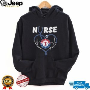 Texas Rangers Nurse T Shirt MLB Baseball It's a Work of Heart Nursing T Shirt