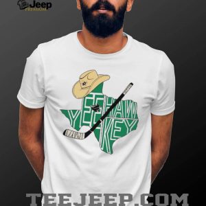 Texas Yeehaw Hockey Cowboy Hat Stick State Map Green T Shirt
