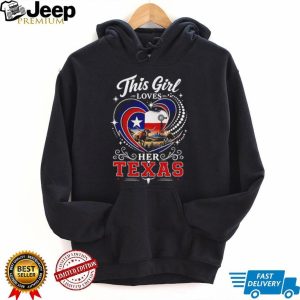This Girl Loves Her Texas Country Longhorn Heart Pride T Shirt