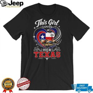 This Girl Loves Her Texas Country Longhorn Heart Pride T Shirt