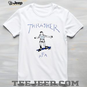 Thrasher Argentina Soccer Player Skateboarding Funny Art T Shirt