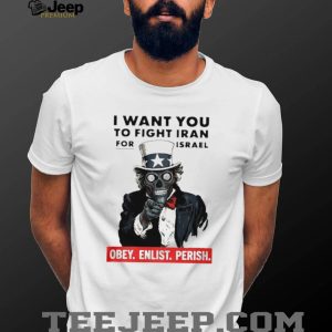 Uncle Sam Zombie Political Satire I Want You To Fight Iran T Shirt