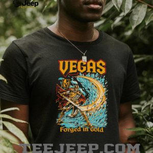Vegas Golden Knights Forged In Gold Knight Warrior Hockey T Shirt