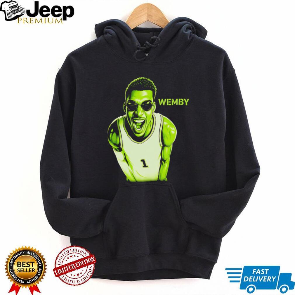 Victor Wembanyama Wemby Green Alien Face Basketball T Shirt Victor Wembanyama Wemby Green Alien Face Basketball T Shirt